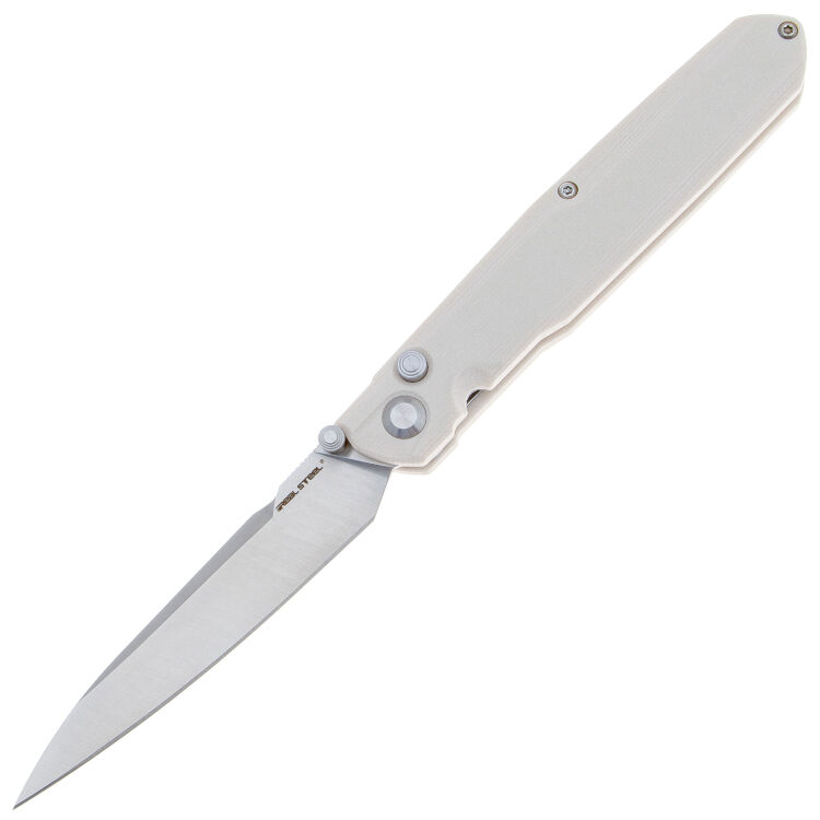 Нож Real Steel G5 Metamorph Button Lock satin сталь 14C28N рукоять Ivory G10 (7831I)
