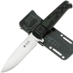 Нож Kizlyar Supreme Sturm конвекс сталь AUS-10co Stonewash рукоять Black/Green G10
