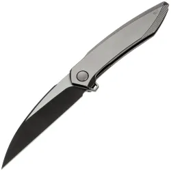 Нож WE Knife Fluxor blackwash сталь M390 рукоять Satin Titanium