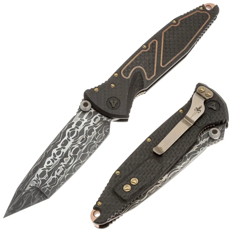 Нож Marfione Custom Socom Elite T/E сталь Wasphead Vegas Forge Damascus рукоять Bronze Alu/CF/Copper