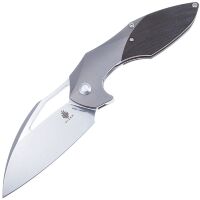 Нож Kizer Megatherium Stonewash сталь S35VN рукоять Titanium/CF