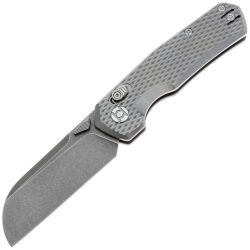 Нож Kunwu Compact CHAD stonewash сталь PM-60 рукоять Diamond Texture Gray Ti