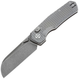 Нож Kunwu Compact CHAD stonewash сталь PM-60 рукоять Diamond Texture Gray Ti