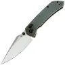 Нож Tenable Fenrir Crossbar Lock stonewash сталь Nitro-V рукоять Green Micarta