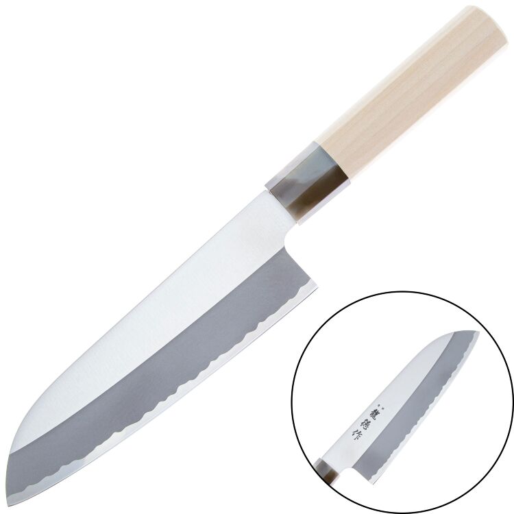 Нож кухонный Fuji Cutlery Сантоку сталь Stainless steel рукоять магнолия (FC-579)