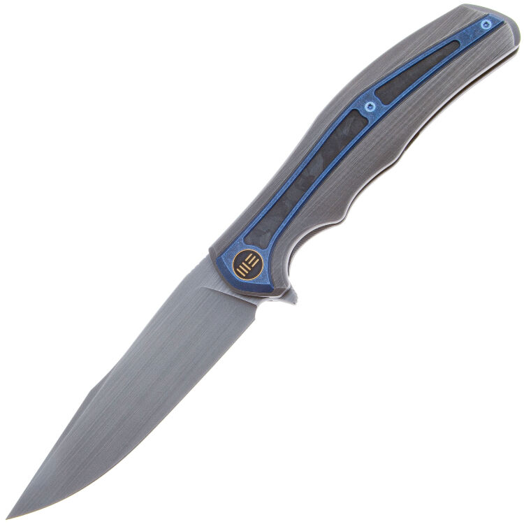 Нож WE Knife Zonda satin сталь CPM-20CV рукоять Gray Ti/Blue Ti/Marble CF (WE22016-4)