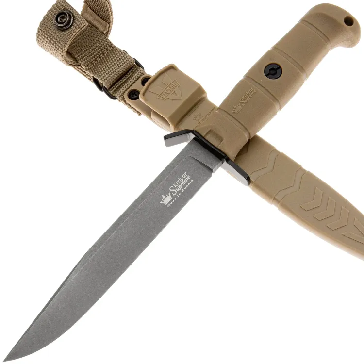 Нож Kizlyar Supreme Vector сталь AUS-10Co Tacwash рукоять Desert Kraton