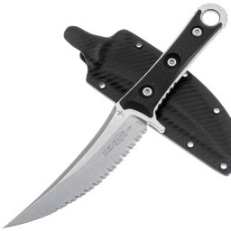 Нож Microtech/Borka Blades SBK Stonewash Serrated сталь M390 рукоять Black G10 (200-12)