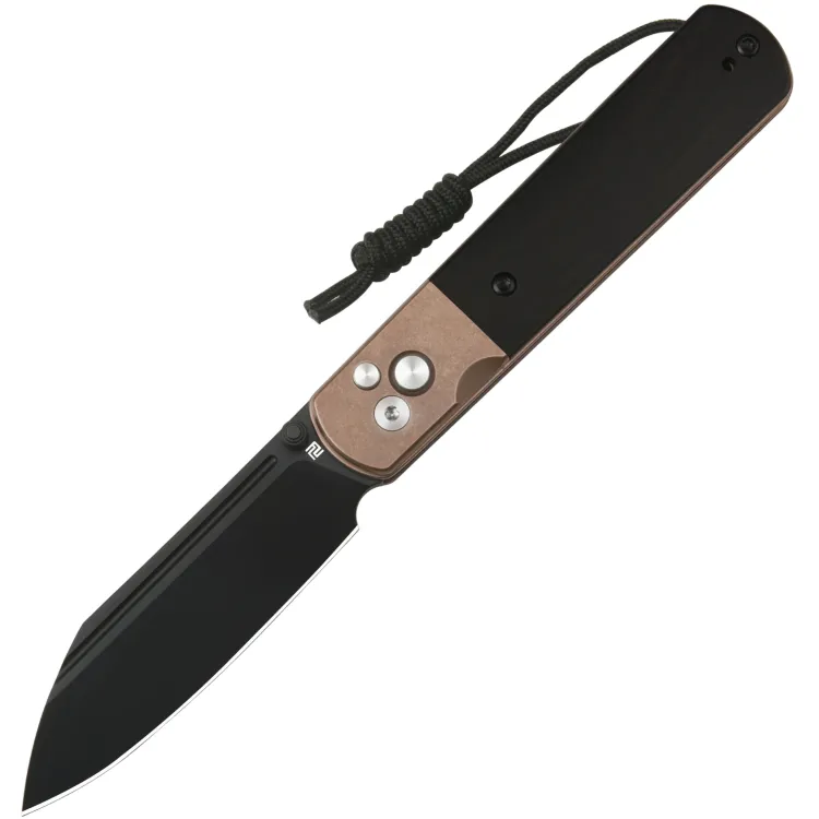 Нож Artisan Cutlery Holm black сталь AR-RPM9 рукоять Rose Gold steel/Ebony Wood