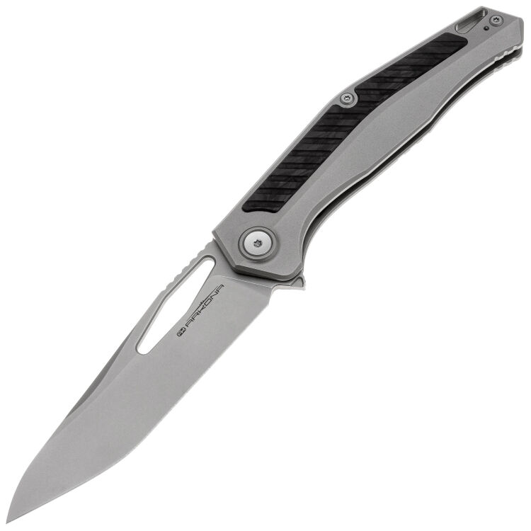 Нож Arkona Wuotan сталь M390 рукоять Marble CF/Titanium