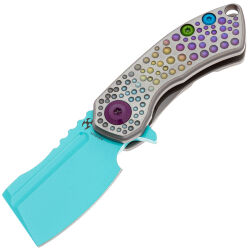 Нож Kansept Mini Korvid light blue сталь S35VN рукоять Gradient Dimples Titanium