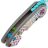 Нож Kansept Mini Korvid light blue сталь S35VN рукоять Gradient Dimples Titanium