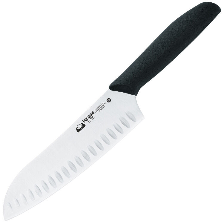 Нож кухонный Due Cigni Santoku 18 сталь X50CrMoV15 рукоять Black Polypropylene