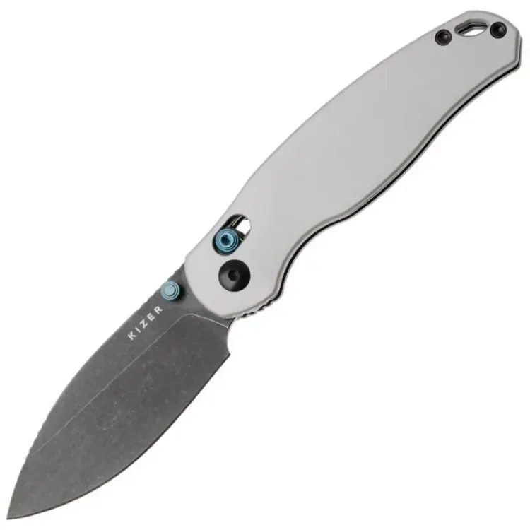 Нож Kizer Phoca CD blackwash сталь 14C28N рукоять Gray Aluminium