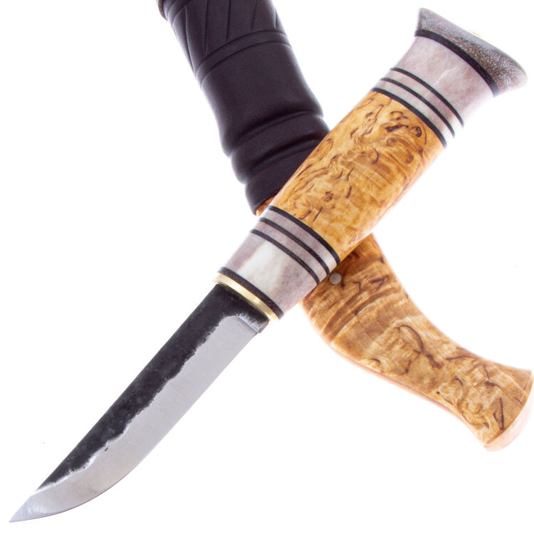 Нож Erapuu Antler Pocket Knife сталь Carbon steel рукоять карельская береза/рог (14566)