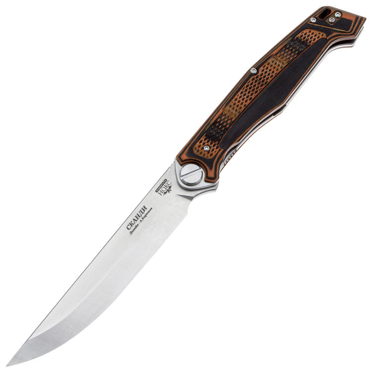 Нож НОКС Сканди сталь D2 рукоять G10 Black/Orange (345-109406)
