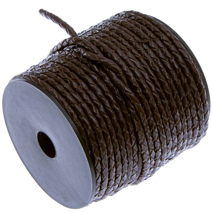 Шнур кожаный плетеный коричневый Ø3мм 1м (1087)