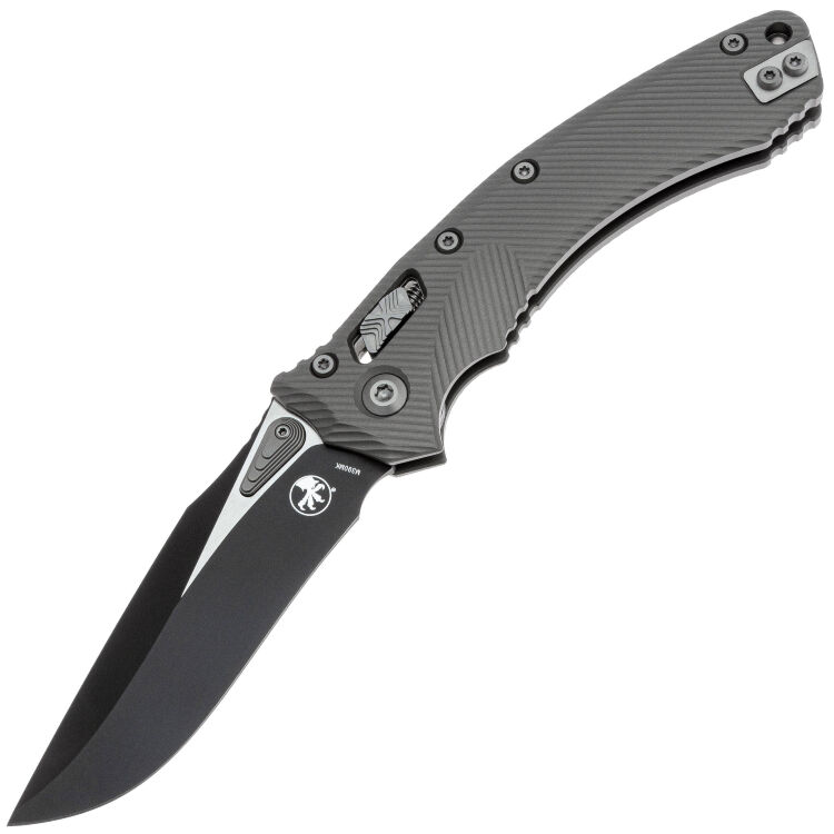 Нож Microtech Amphibian Ram-Lok black сталь M390MK рукоять Natural Clear Fluted Aluminum