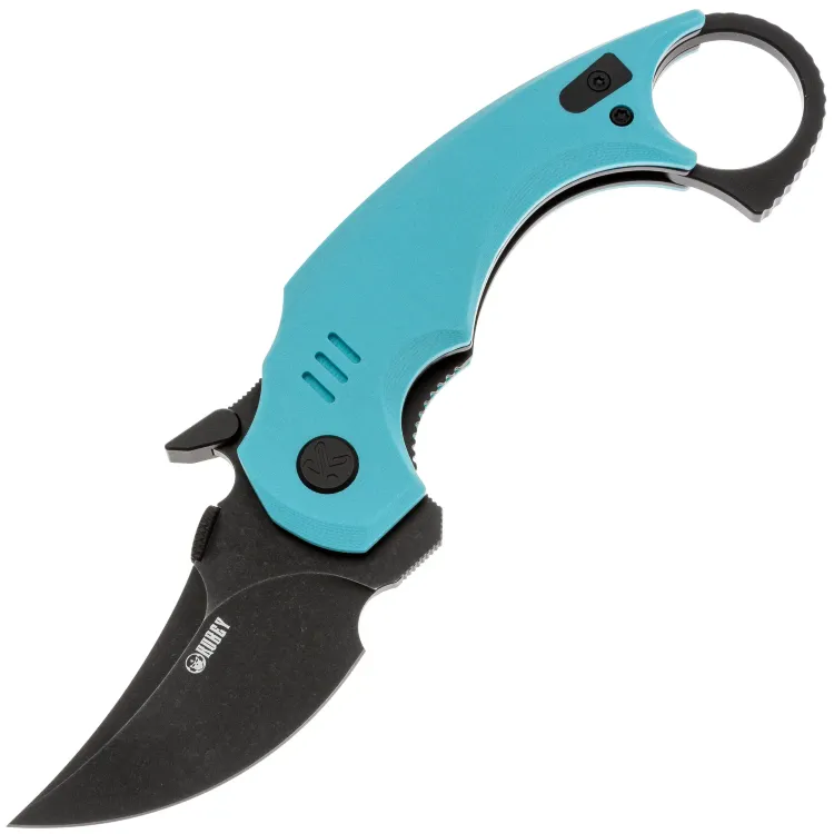Нож Kubey Jaw Pikal blackwash сталь 14C28N рукоять Tiffany Blue G10