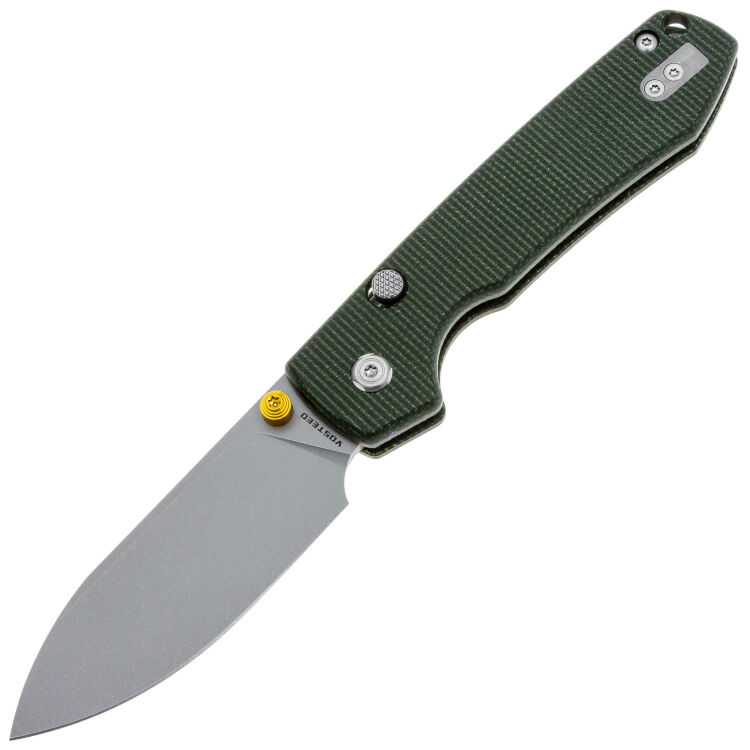 Нож Vosteed Raccoon TLL stonewash сталь 14C28N рукоять Green Micarta