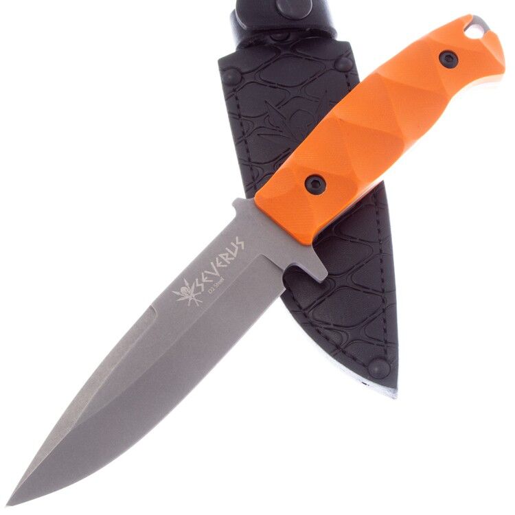 Нож Kizlyar Supreme Severus сталь D2 Tacwash рукоять Orange G10