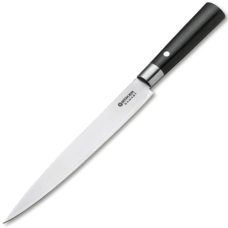 Нож кухонный Boker Black Carving Knife сталь Damascus рукоять Pakka Wood (130425DAM)