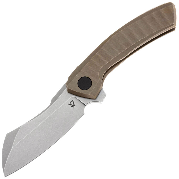 Нож Vanguard Mini Cleaver stonewash сталь M390 рукоять Bronze Titanium