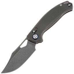 Нож Kunwu Django XL stonewash сталь Elmax рукоять Diamond Texture Gray Ti