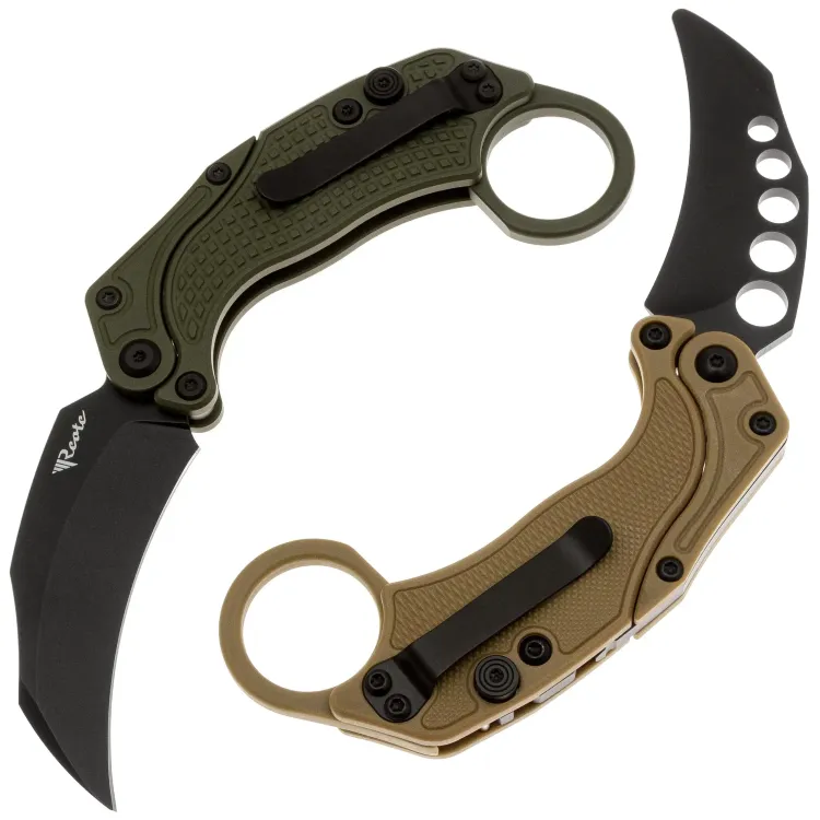Нож Reate EXO-K black PVD сталь N690 рукоять OD Green Aluminium
