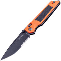 Нож Real Steel Sacra TAC Serrated blackwash сталь K110 рукоять Orange/Black G10 (7713OB)