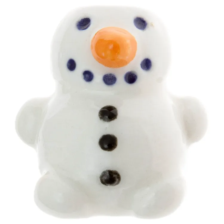 Бусина темлячная Керамичу Снеговик керамика