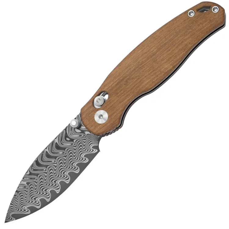 Нож Kizer Phoca CD сталь Damascus рукоять Mkuruti Wood