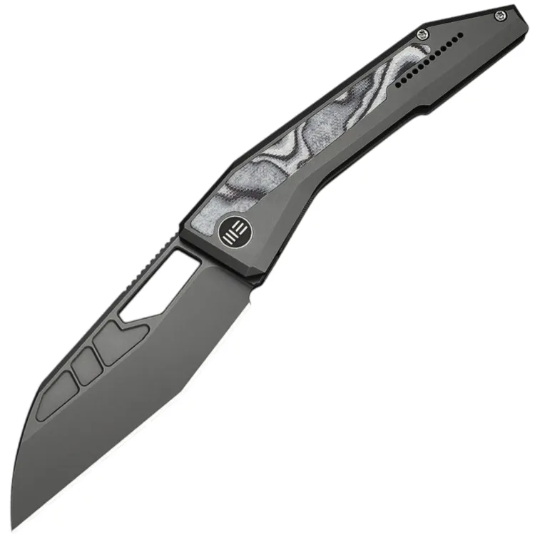 Нож WE Knife Inceptus grey stonewash сталь M390 рукоять Dark grey Titanium/Black-White G10