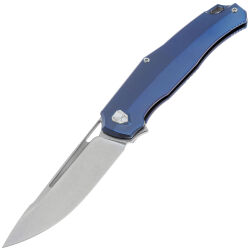 Нож Vanguard Atomic stonewash сталь M390 рукоять Ocean Blue Titanium