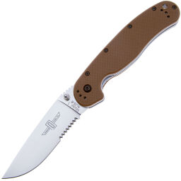 Нож Ontario RAT-1 Satin Serrated сталь AUS-8 рукоять Coyote GRN (8849CB)