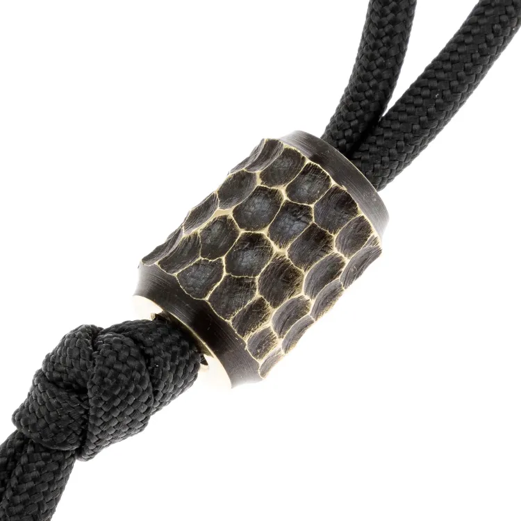 Бусина темлячная Pocket Wolf PW07 Бочонок битая текстура латунь