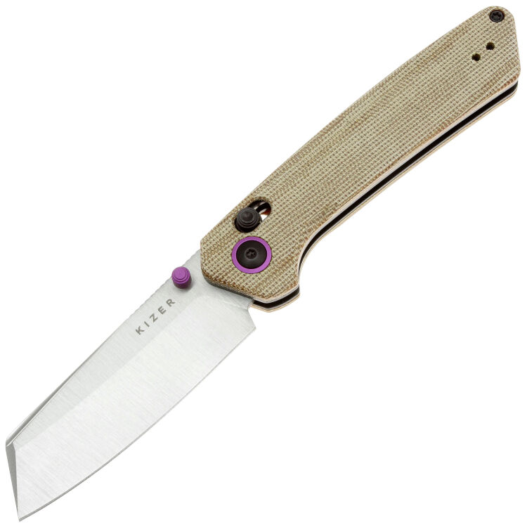 Нож Kizer Madrac satin сталь Nitro-V рукоять Brown Micarta