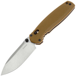 Нож Kershaw Broadside stonewash cталь D2 рукоять Coyote G10 (2052)