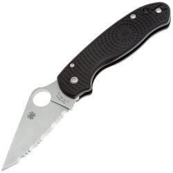 Нож Spyderco Para 3 LTW Serrated сталь CTS-BD1N рукоять Black FRN (C223SBK)