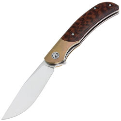 Нож Petrified Fish Hourglass satin сталь K110 рукоять Snakewood/Titanium