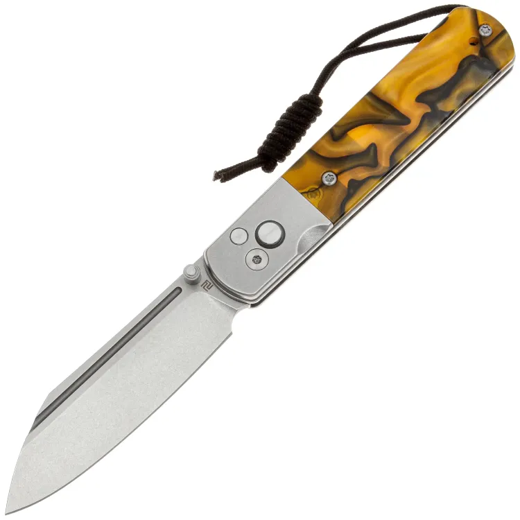 Нож Artisan Cutlery Holm сталь AR-RPM9 рукоять Steel/Yellow Acrylic