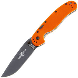 Нож Ontario RAT-1 Assisted Black сталь AUS-8 рукоять Orange G10 (8871OR)
