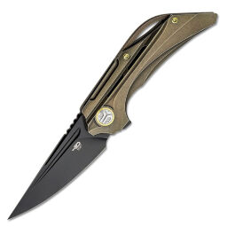 Нож Bestech Vigil Blackwash сталь M390 рукоять Bronze Titanium (BT2201D)