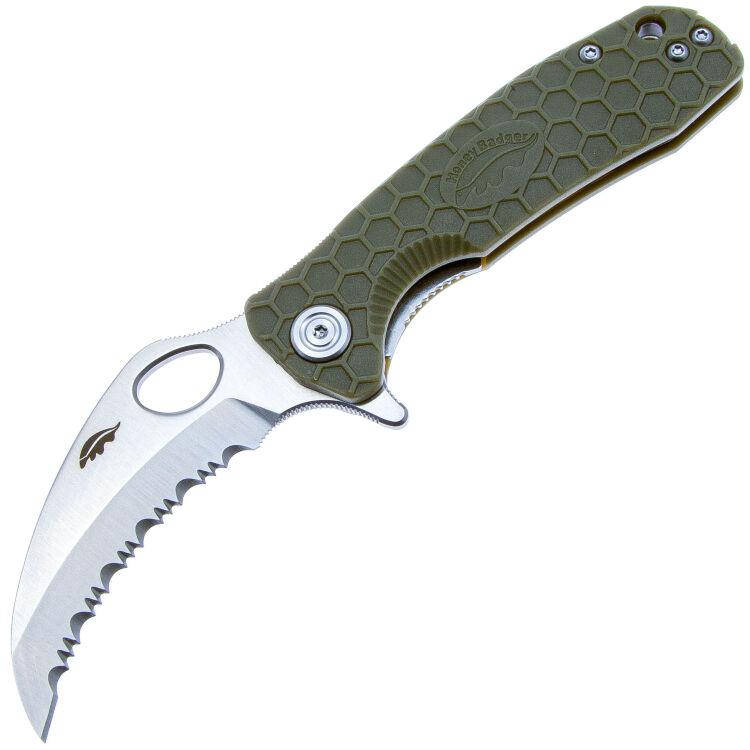 Нож Honey Badger Claw S serrated сталь 8Cr13MoV рукоять Green FRN