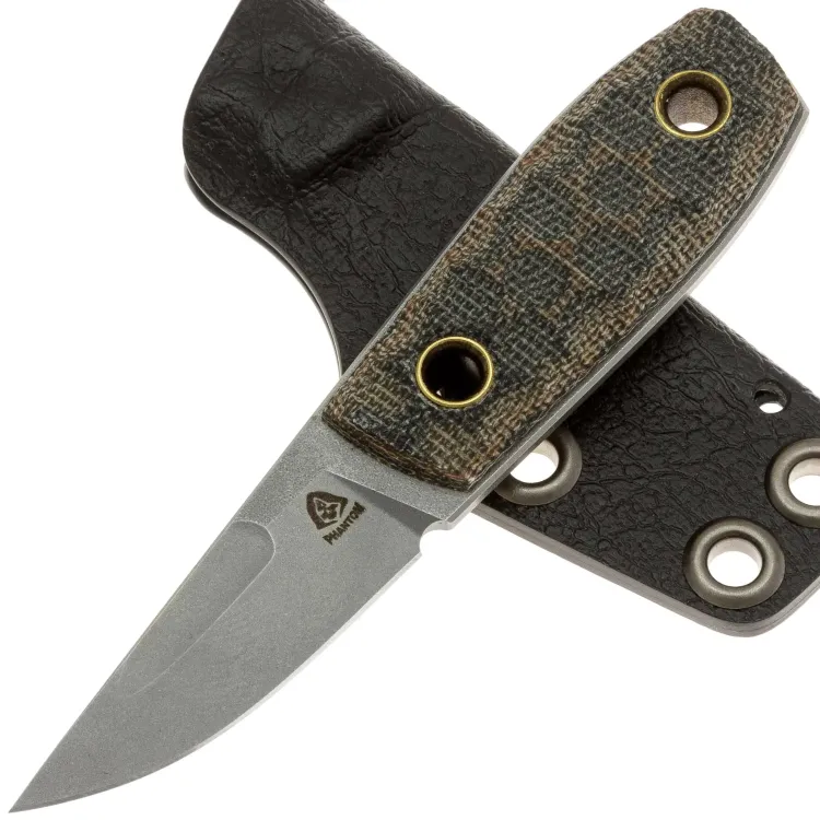 Нож PhantomTools Puukko XS сталь M390 рукоять Camo canvas Micarta