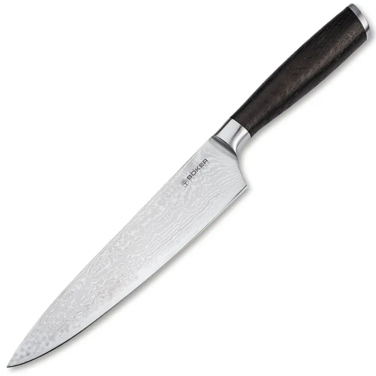 Нож кухонный Boker Meisterklinge Chef Knife Large сталь VG-10/Damascus рукоять Smoked Oak