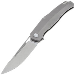 Нож Vanguard Atomic stonewash сталь M390 рукоять Steelgray Titanium