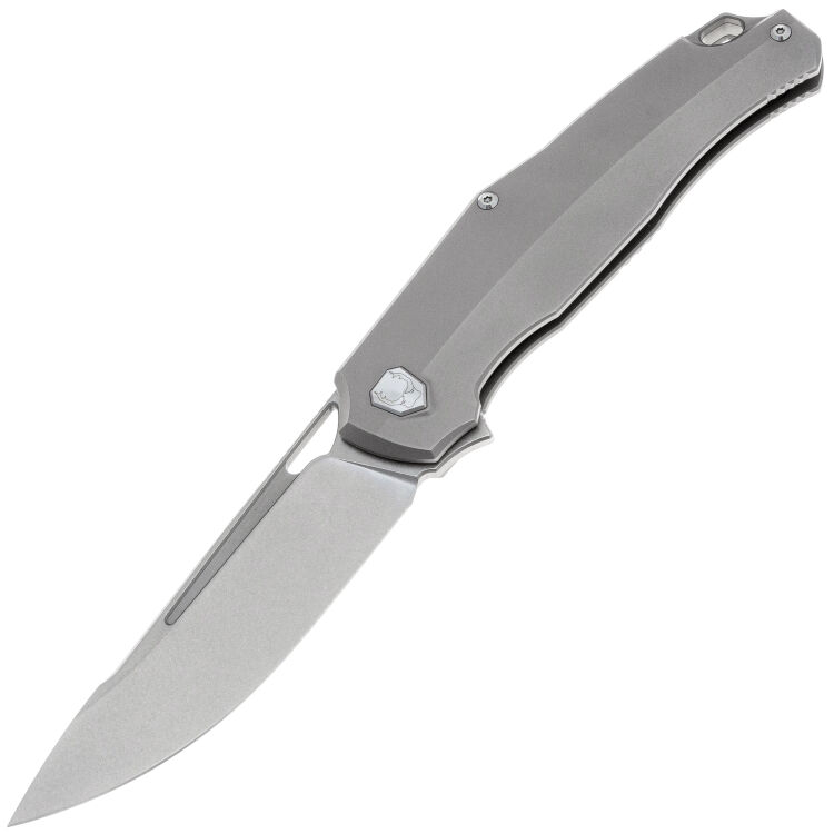 Нож Vanguard Atomic stonewash сталь M390 рукоять Steelgray Titanium