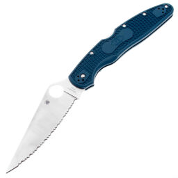 Нож Spyderco Police 4 LTW Serrated сталь K390 рукоять Blue FRN (C07FS4K390)