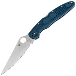 Нож Spyderco Police 4 LTW Serrated сталь K390 рукоять Blue FRN (C07FS4K390)